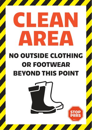 Clean area sign